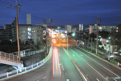 早朝の歩道橋から