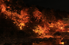 光る秋の山