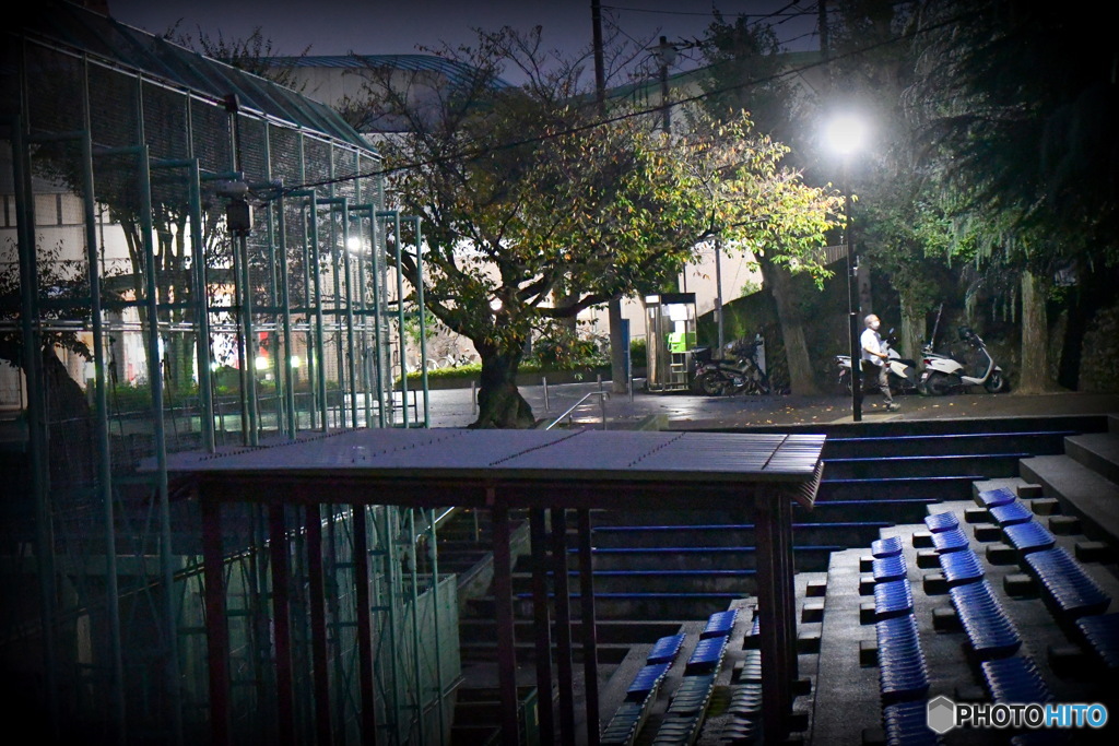 夕方の市民球場