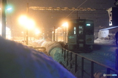 雪景色と電車