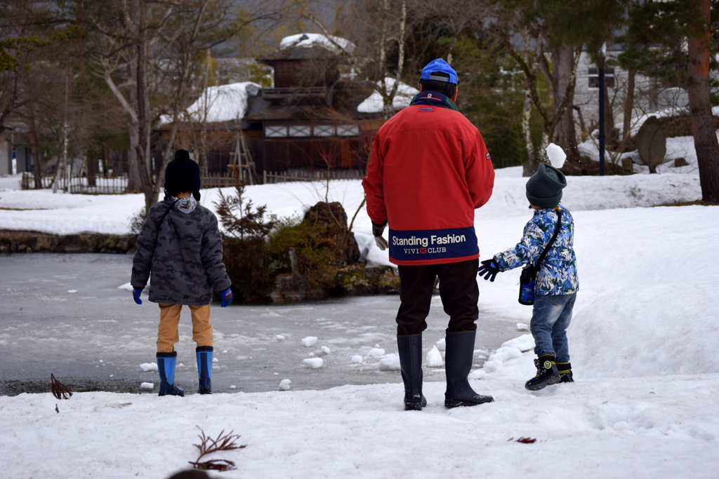 最後の雪遊び