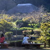 公園で、秋を楽しむ人たち