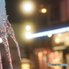 夜のツララ