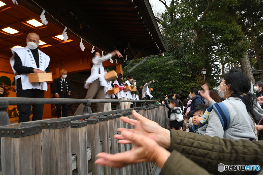 菅原神社の豆まき