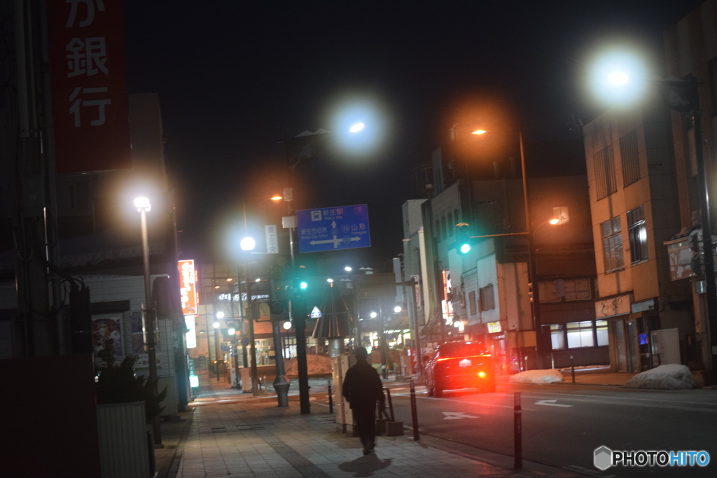 一人しか歩いていない 日曜日の夜