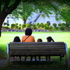 朝の公園で