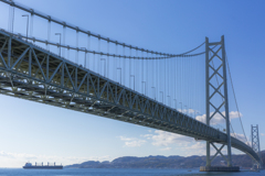 冬の明石海峡大橋