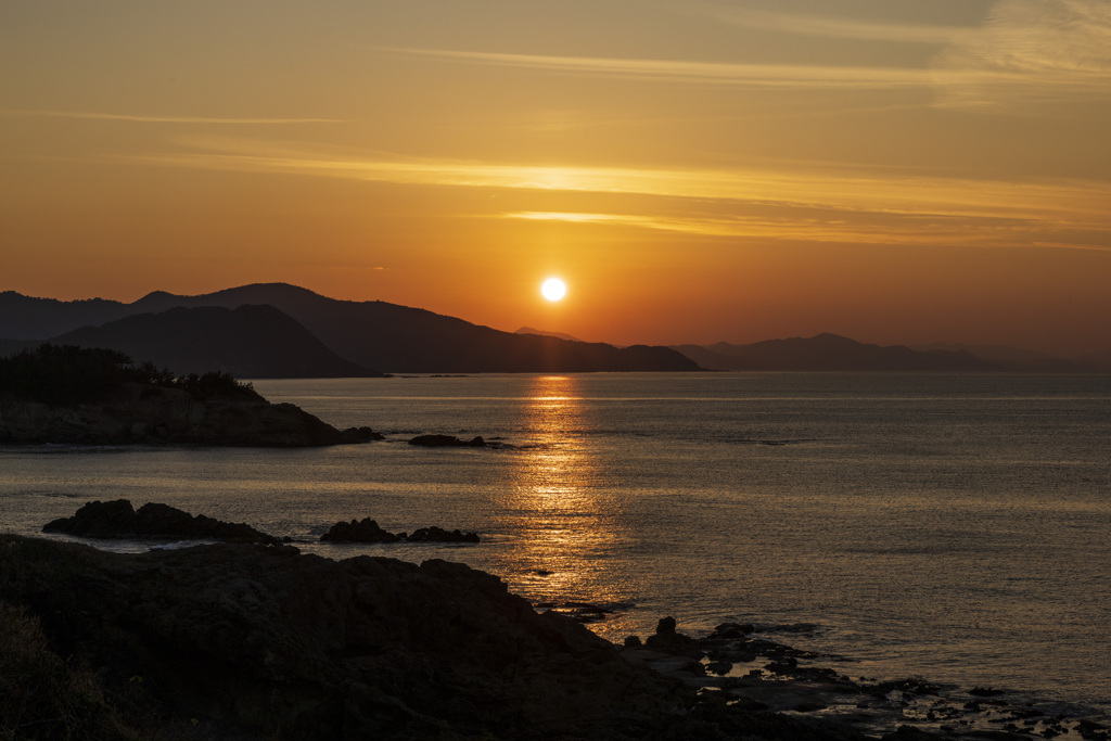 日本海の夕景