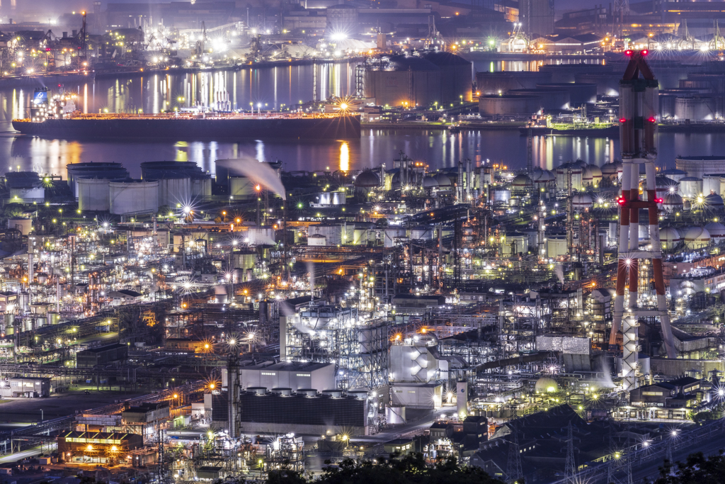 水島臨海工業地帯夜景