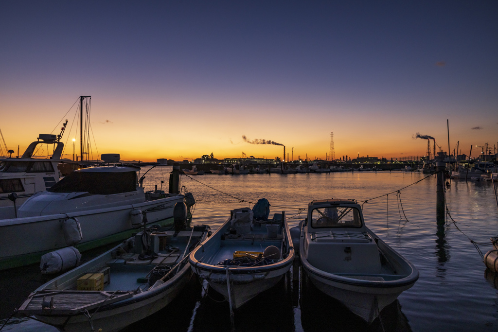 漁港からの夕景