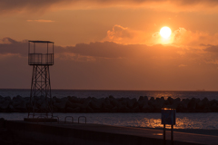 海辺の夕日