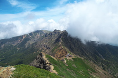 横岳を望む