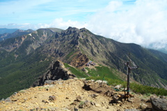 横岳を望む