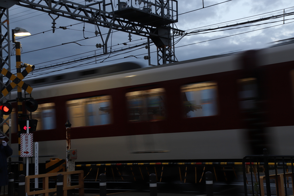 世界遺産の中を走る電車