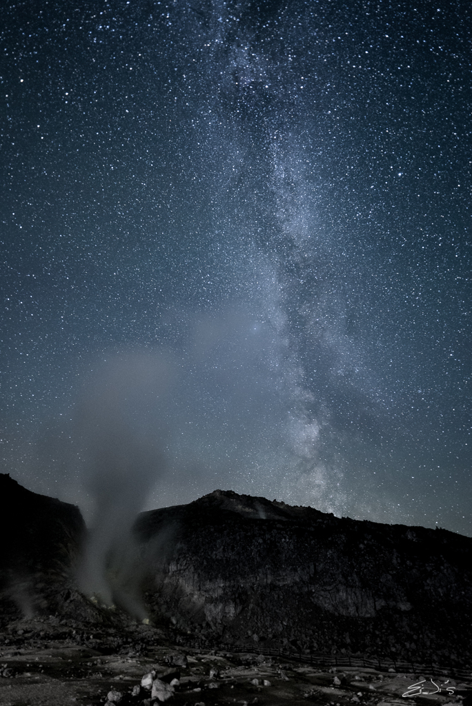 天の川in硫黄山