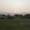 キャンプ場の朝