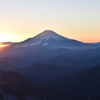 夕焼けと富士山