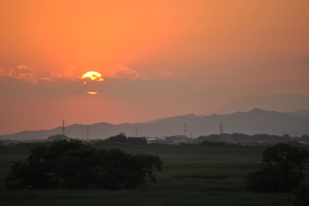 夕日
