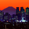 日没後の富士山 t
