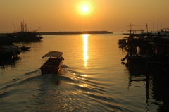 大澳(Tai O)の夕日