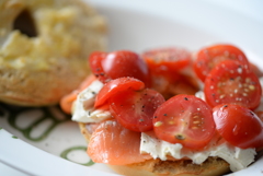 休日朝のベーグル