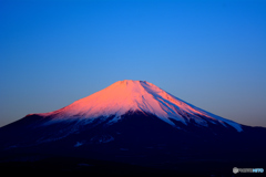山中湖より紅富士。