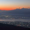 諏訪湖と富士山