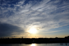 近所の夕陽