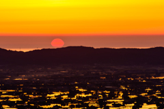 砺波散居村夕日