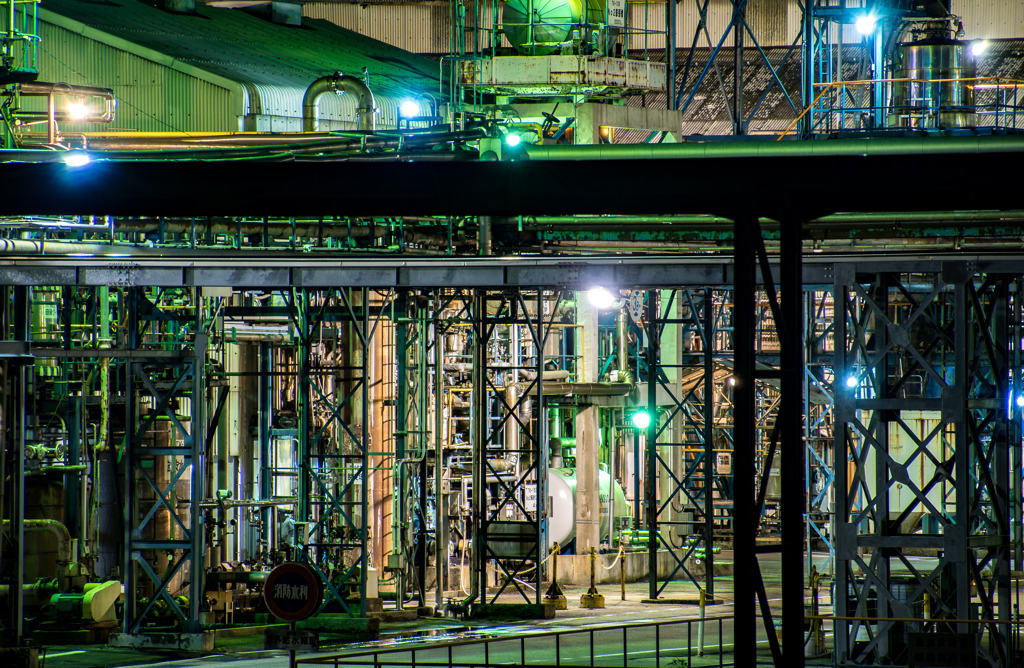 日産化学工場夜景1 (1 - 1)-2