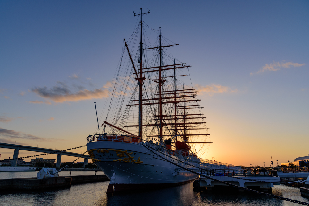 SUNSET AND KAIOU MARU