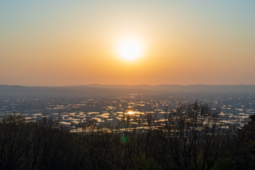 砺波野の夕陽