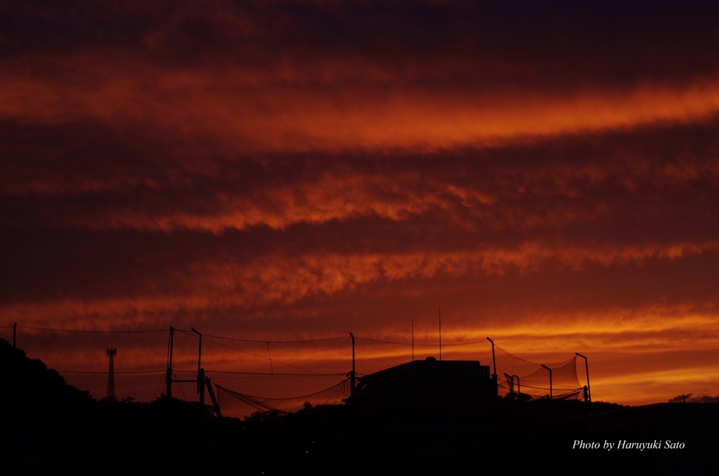 雨上がりの夕焼け