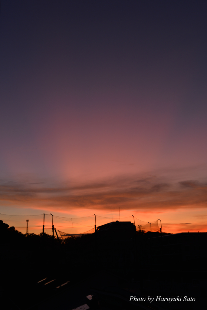 台風一過の夕焼け