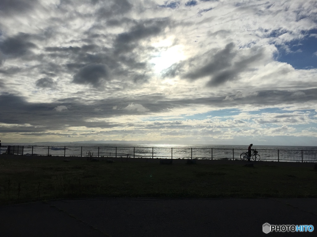 海と自転車