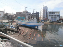 夏の漁港
