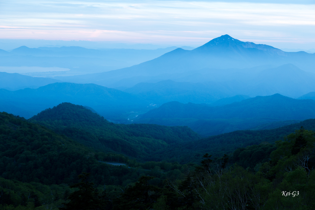 磐梯山夕景