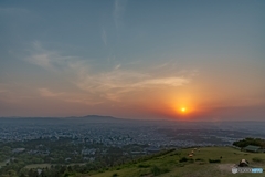 若草山からの夕日