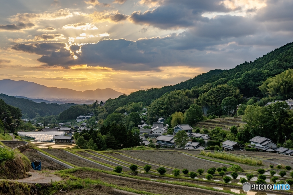 金色の光に包まれる風景