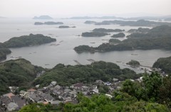 石岳展望台からの九十九島の展望