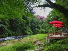 川床とあやとり橋