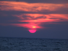 奈多海岸の夕陽