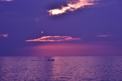 奈多海岸の夕暮れ