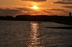 和白干潟の夕暮れ