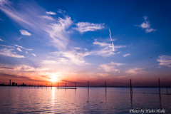 Sunset in Tokyo-bay