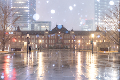 雨から雪へ . . .