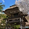 白川郷　桜の門の下でちょっと休憩