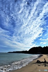 初夏の下田　雲と子供達