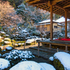 雪残る庭園