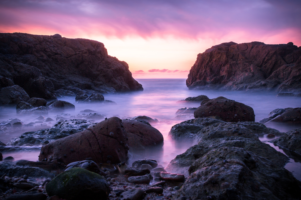 between the crags
